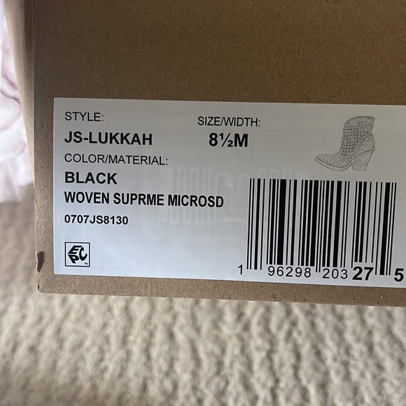 Jessica Simpson Lukkah Booties Black Woven 8.5M - Picture 5 of 14